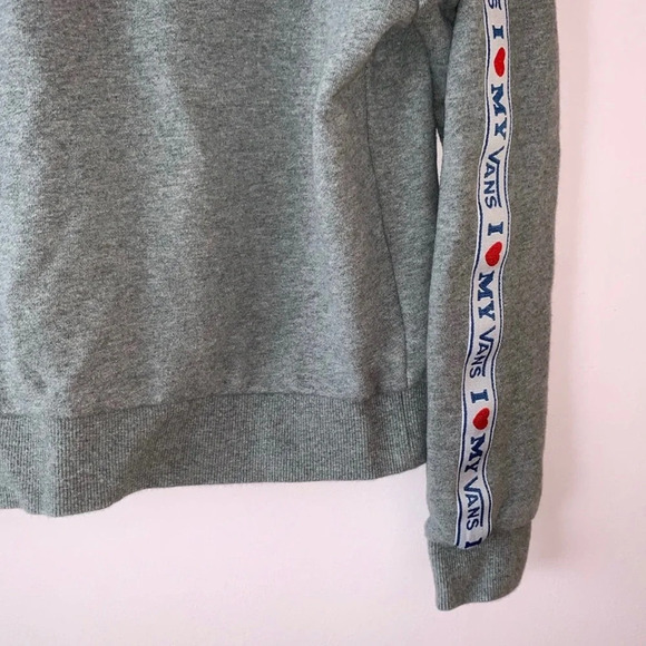 Vans Heather Gray Icon Pullover Cropped Sweatshirt Xsmall Women’s - Picture 5 of 9